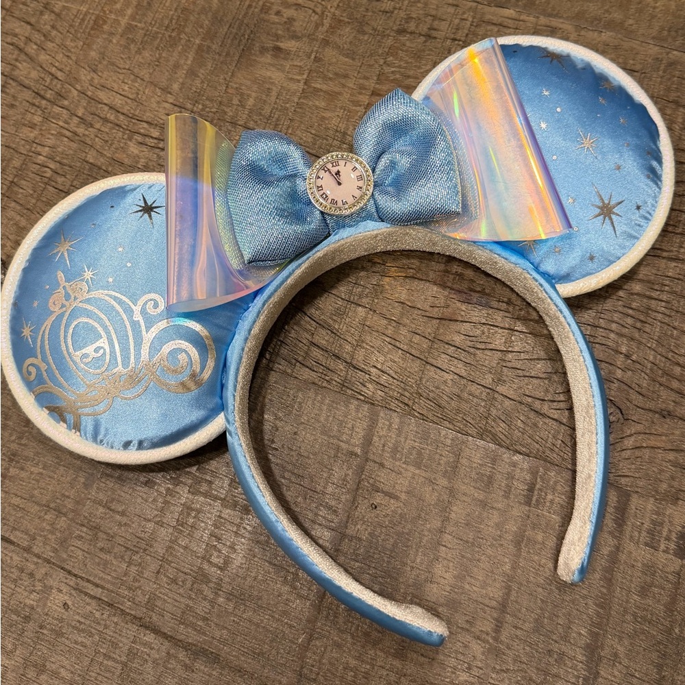 Cinderella Blue Irridescent Disney Princess Headband with Bow